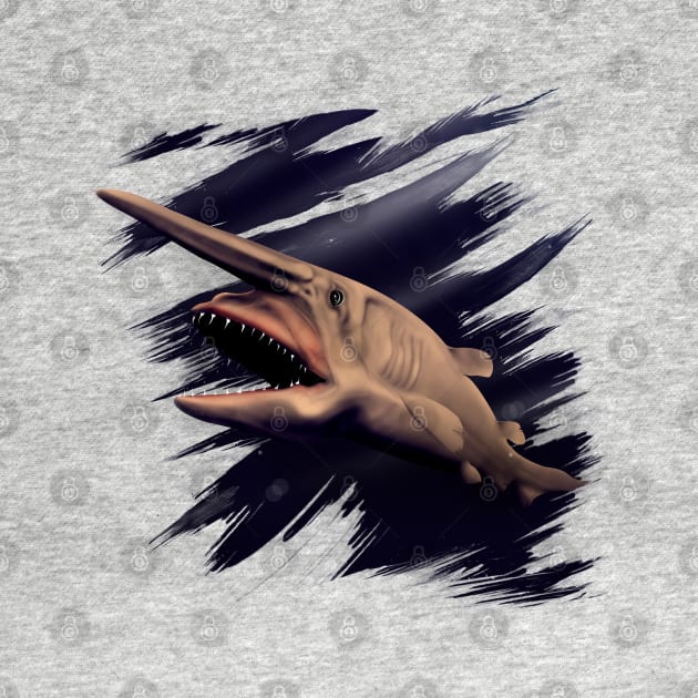 Goblin shark wall art by AdishPr